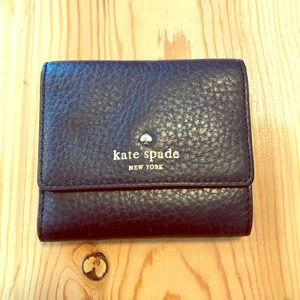 Kate Spade Trifold Black Leather Wallet